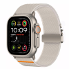  Apple Watch 4-6, SE, SE (2022), SE (2025) (42 / 44 mm) / Watch 7-9 (45 mm) / Watch 10-11 (46 mm) / Watch Ultra 1-3 (49 mm), textíl pótszíj, nylon, állítható, TP Nylon Clasp, titánium