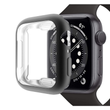  Apple Watch 7 (45mm), Szilikon védőkeret, közepesen ütésálló, szíj nélkül, fekete okosóra kellék