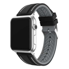 Apple Watch csatos szilikon óraszíj /fekete-szürke/ 40/41 és 42mm okosóra kellék