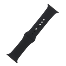 Apple Watch M/L 42/44/45mm, szilikon óraszíj, fekete okosóra kellék