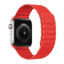 Apple Watch mágneses bőr szíj 38mm/40mm - Piros okosóra kellék