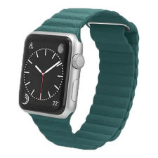  Apple Watch mágneses bőróraszíj /zöldeskék/ 40/41 és 42mm okosóra kellék