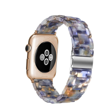 Apple Watch óraszíj, kompatibilis 42/44/45mm kijelzőjű okosórákkal, kristálykék/sárga okosóra kellék