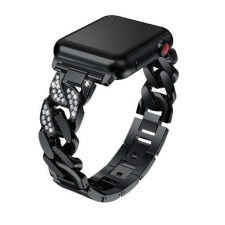 Apple Watch szíj 38/ 40/ 41 mm Luxury V3 fém - fekete okosóra kellék