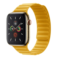 Apple Watch Szíj 38/ 40/ 41 mm, Mágneses szövet pánt - sárga okosóra kellék