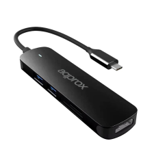 Approx 2 portos USB 3.0 Hub + 1x HDMI + kártyaolvasó (APPC45) (APPC45) laptop kellék