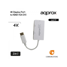 Approx APPC37 4K Display Port to HDMI-DVI-D (Dual Link)-VGA Adapter kábel és adapter