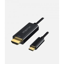 Approx USB-C apa - HDMI 2.0 apa Adapterkábel 1,2m - Fekete kábel és adapter