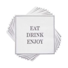 APR?S APRÈS papírszalvéta, &quot;Eat, Drink, Enjoy&quot; 33 x 33 cm asztalterítő és szalvéta