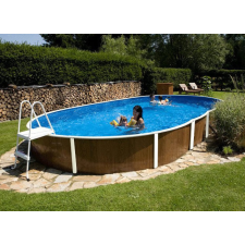 AQUA Medence fémpalástos Azuro pool homokszűrővel Fa mintás medence