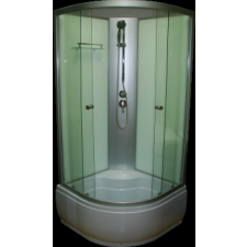 Aqualife Opal 509 C fehér hátfalas zuhanykabin mély tálcával, 90x90 cm-es méretben tető nélkül kád, zuhanykabin