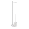 Aqualine AQUALINE WHITE LINE Álló WC-papírtartó kefével, fehér (MM32)