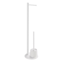 Aqualine AQUALINE WHITE LINE Álló WC-papírtartó kefével, fehér (MM32) fürdőszoba kiegészítő