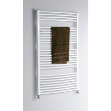 Aqualine fürdőszobai radiátor, 750x1330 mm, íves fehér (ILO37) fűtőtest, radiátor