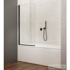 Aqualine VILMA kádparaván, 600mm, transzparent üveg, matt fekete profil (AQ6014B) kád, zuhanykabin