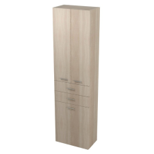  Aqualine ZOJA/KERAMIA FRESH állószekrény fiókkal és szennyestartóval, platina tölgy 50x184x29cm (51295) fürdőszoba bútor