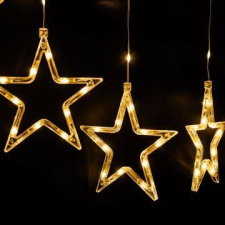 Aqualing Dekortrend: Crystalline toldható csillag fényfüggöny, 90 LED, meleg fehér fény party kellék