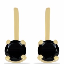  Arannyal Bevont Ezüst Fülbevaló Fekete Onixszal, Y61822 fülbevaló