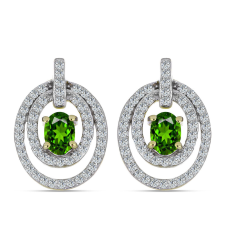  Arannyal Bevont Ezüst Fülbevaló Szivárvány Zafírral és Fehér Topázzal, Y61954 fülbevaló