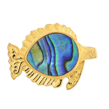  Arannyal Bevont Ezüst Gyűrű Abalone Kagylóval, PCY9483/62 gyűrű