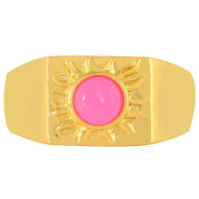 Arannyal Bevont Ezüst Gyűrű Etiópiai Neon Pink Opállal, PCY10022/59 gyűrű