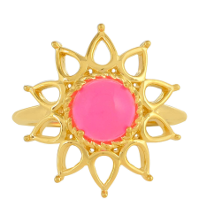 Arannyal Bevont Ezüst Gyűrű Etiópiai Neon Pink Opállal, PCY10073/57 gyűrű