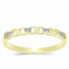  Arannyal Bevont Ezüst Gyűrű Fehér Gyémánttal, Y63176/54 gyűrű