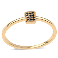  Arannyal Bevont Ezüst Gyűrű Fekete Gyémánttal, ROS773/54 gyűrű