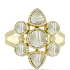  Arannyal Bevont Ezüst Gyűrű Gyöngyházzal, Y62742/54 gyűrű