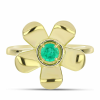  Arannyal Bevont Ezüst Gyűrű Kolumbiai Smaragddal, Y62337/62