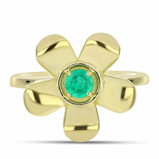  Arannyal Bevont Ezüst Gyűrű Kolumbiai Smaragddal, Y62337/62 gyűrű