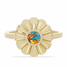  Arannyal Bevont Ezüst Gyűrű Osztriga Türkizzel, Y59990/57 gyűrű