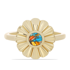  Arannyal Bevont Ezüst Gyűrű Osztriga Türkizzel, Y59990/62 gyűrű