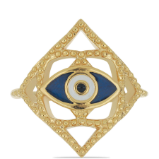  Arannyal Bevont Ezüst Gyűrű Tűzzománccal, Y52742/54 gyűrű