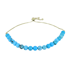  Arannyal Bevont Ezüst Karkötő Csipkerózsika Türkizzel, Y60482 karkötő
