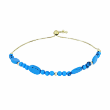  Arannyal Bevont Ezüst Karkötő Csipkerózsika Türkizzel, Y60716 karkötő