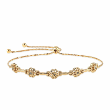  Arannyal Bevont Ezüst Karkötő Fekete Gyémánttal, ROS897 karkötő