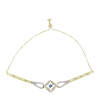 Arannyal Bevont Ezüst Karkötő Kék Táncoló Gyémánttal és Fehér Topázzal, Y61242