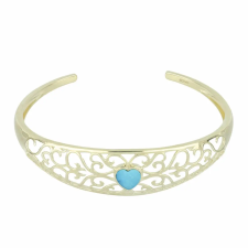  Arannyal Bevont Ezüst Karperec Csipkerózsika Türkizzel, Y58995 karkötő