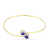  Arannyal Bevont Ezüst Karperec Marokkói Ametiszttel és Fehér Topázzal, Y62303