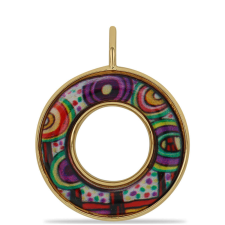  Arannyal Bevont Ezüst Medál Tűzzománccal, Y55841 medál