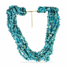  Arannyal Bevont Ezüst Nyaklánc Csipkerózsika Türkizzel, Y59011 nyaklánc