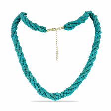  Arannyal Bevont Ezüst Nyaklánc Csipkerózsika Türkizzel, Y59042 nyaklánc