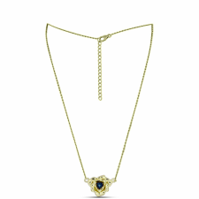  Arannyal Bevont Ezüst Nyaklánc Kék Táncoló Gyémánttal, Y61245 nyaklánc