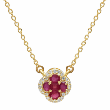 Arannyal Bevont Ezüst Nyaklánc Madagaszkári Rubinnal, XMP053 nyaklánc