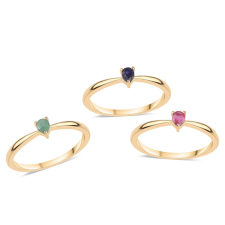  Arannyal Bevont Ezüst Szett Thai Rubinnal és Brazil Smaragddal ( Gyűrű ), ROS677/62 gyűrű