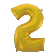 Arany 2-es Gold Mat szám fólia lufi 92 cm party kellék