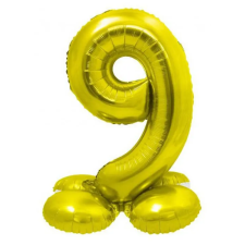  Arany 9-es Gold szám fólia lufi talppal 72 cm party kellék