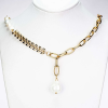  Arany Bevonatú Nyaklánc Üveggyönggyel, LGP0152