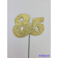  Arany csillámos szám drót pálcán - 85 dekorációs kellék